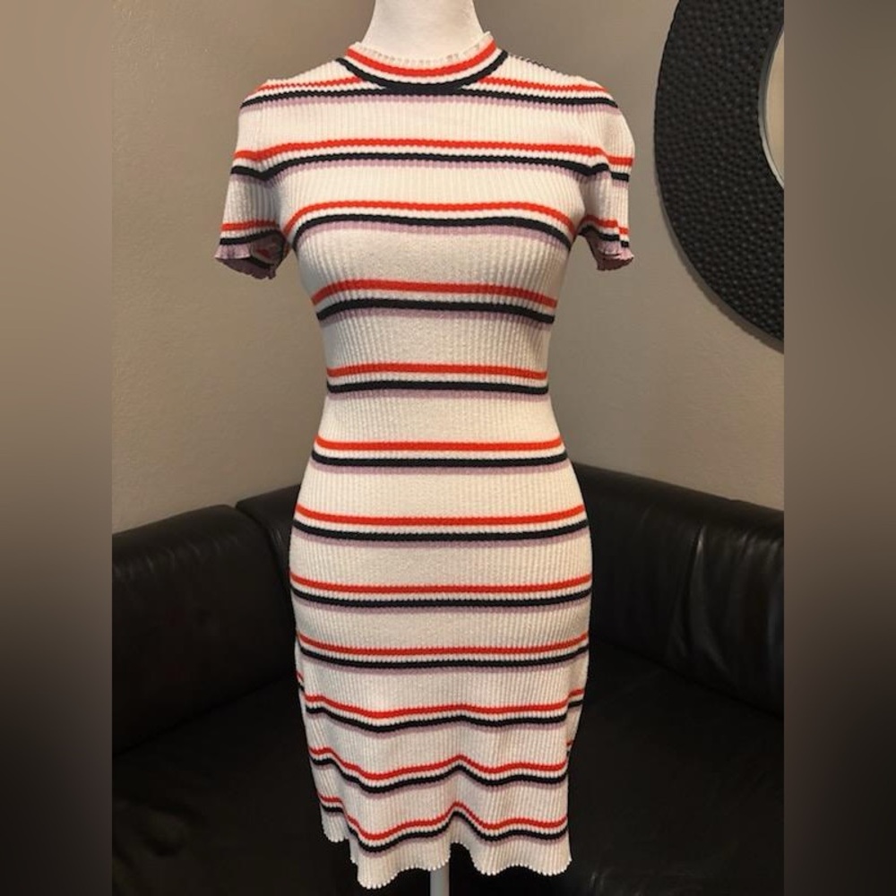 FREE PEOPLE Striped Ribbed Knit Dress size SMALL pre-owned